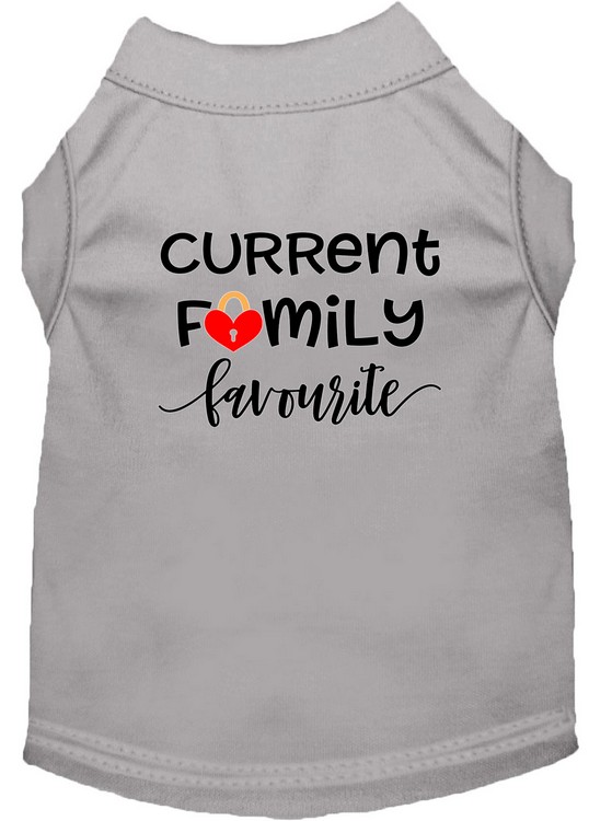 Family Favorite Screen Print Dog Shirt Grey XS